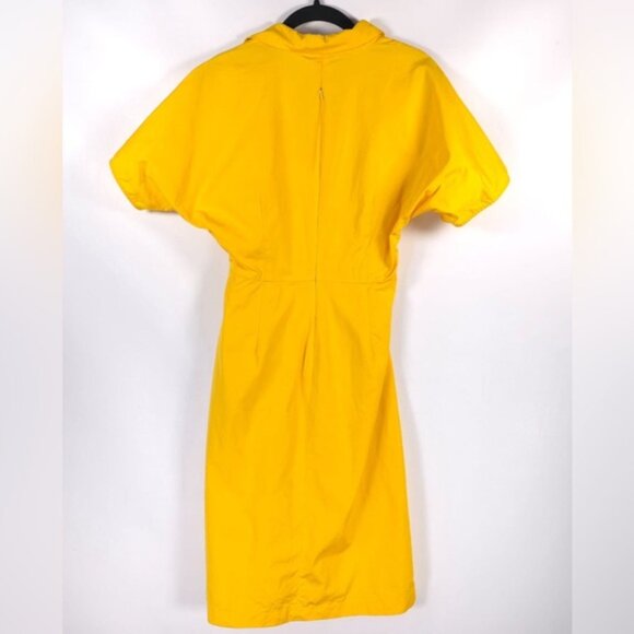 MaxMara ITALY MADE Faux Wrap Dress Vneck Short Sleeve Split Leg Cotton‎ Size 10 - Picture 2 of 12